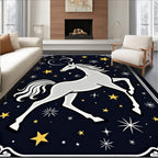Celestial White Horse Starry Night Rug