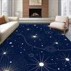 Cosmic Navy Starburst Swirl Rug