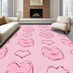 Pink Hearts Textured Background Rug