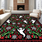 Festive Ghosts and Snowflakes Jolly Rug