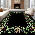 Golden Fruit Green Leaf Border Rug