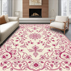 Vibrant Crimson Garden Vine Tapestry Rug