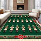 Green Soldier Uniform Stripe Border Rug