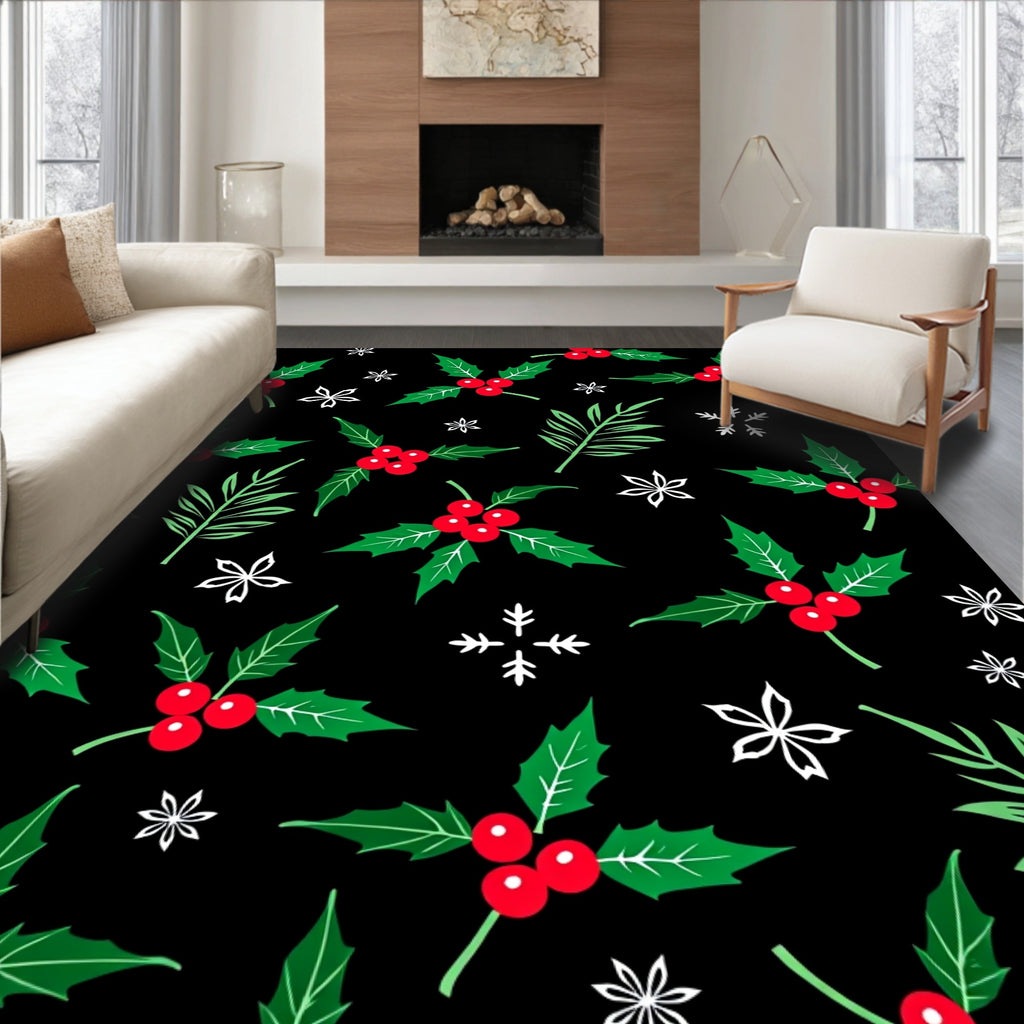 Red Holly Berry Holiday Accents Rug