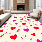 Sweet Hearts Red Pink Sprinkle Hearts Rug