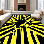 Bold Yellow Black Penguin Rays Rug