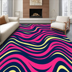 Vibrant Magenta Swirl Wave Rug