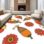 Harvest Cornucopia Pumpkin Floral Rug