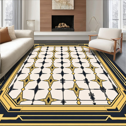 Art Deco Geometric Starburst Arrangement Rug