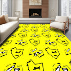 Yellow Black Comic Face Repeat Rug