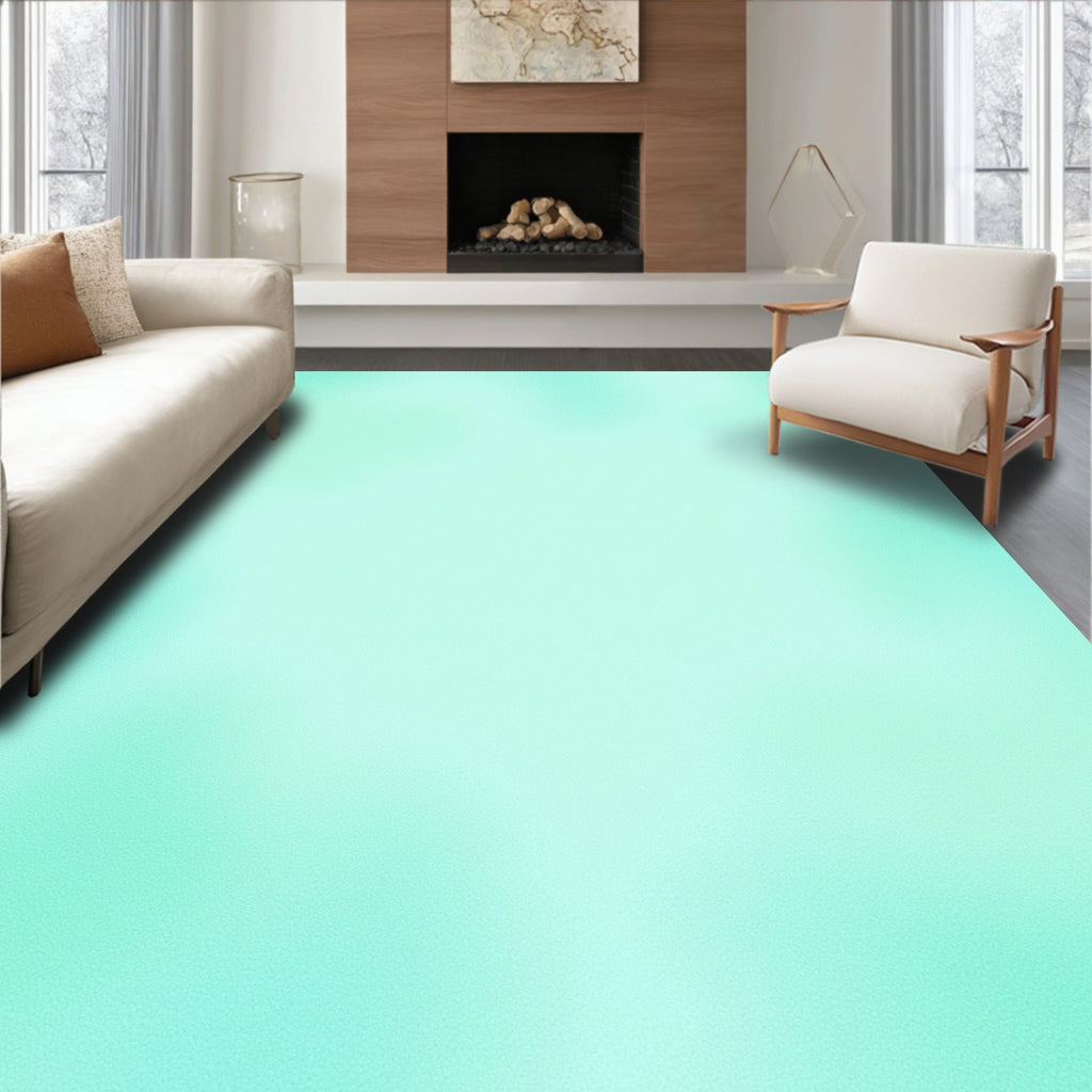 Gentle Aqua Smooth Gradient Rug