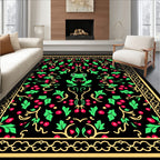 Green Frog Berry Vine Border Rug
