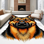 Black and Orange German Shepherd Portrait Rug