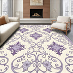 Antique Lavender Floral Scrollwork Rug