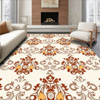 Antique Amber Damask Scroll Rug
