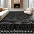 Dark Gray Textured Jacquard Diamond Rug