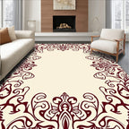 Crimson Vine Swirl Frame Rug