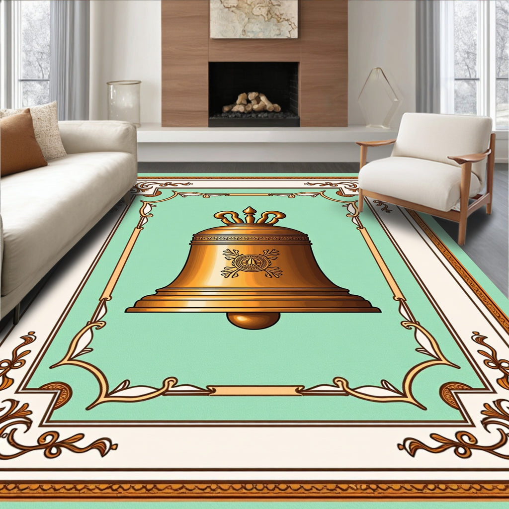 Golden Bell Embossed Vintage Frame Rug
