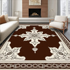 Rich Chocolate Antique Floral Medallion Rug