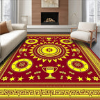 Regal Crimson Gold Trophy Medallion Rug