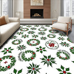 Green Botanical Wreath Berry Medallion Rug