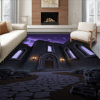 Haunted Castle Purple Sky Ghost Specter Rug