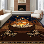 Midnight Nativity Scene with Starburst Rug