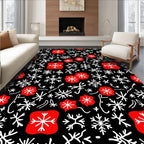 Red Snowflake Medallion Scatter Rug
