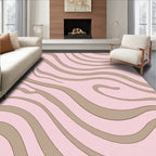 Soft Pink Beige Wavy Stripe Rug