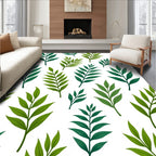 Green Foliage Tropical Leaf Pattern Rug