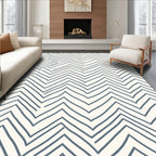 Hand Drawn Slate Zigzag Chevron Rug