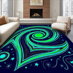 Cosmic Swirl Green Starry Night Rug