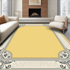 Classic Ivory Black Floral Border Rug