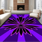 Vibrant Purple Sunburst Floral Rug