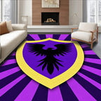 Purple Yellow Black Eagle Crest Rug