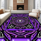 Vibrant Purple Mandala Abstract Square Rug