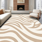 Neutral Cream Wavy Stripe Rug