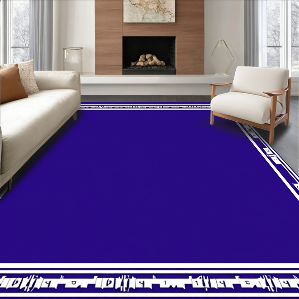 Deep Indigo White Frame Accents Rug