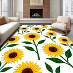 Golden Yellow Sunflower Garden Bloom Rug
