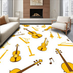 Golden Stringed Instrument Harmony Repeat Rug