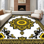 Sunburst Yellow Black Medallion Harmony Rug