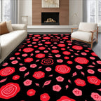 Red and Pink Floral Blossom Explosion Rug