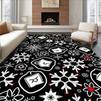 Winter Snowflakes and Coffee Cups Rug