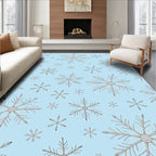 Light Blue Snowflake Cluster Art Rug