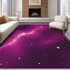 Vibrant Pink Cosmic Lightning Stars Rug