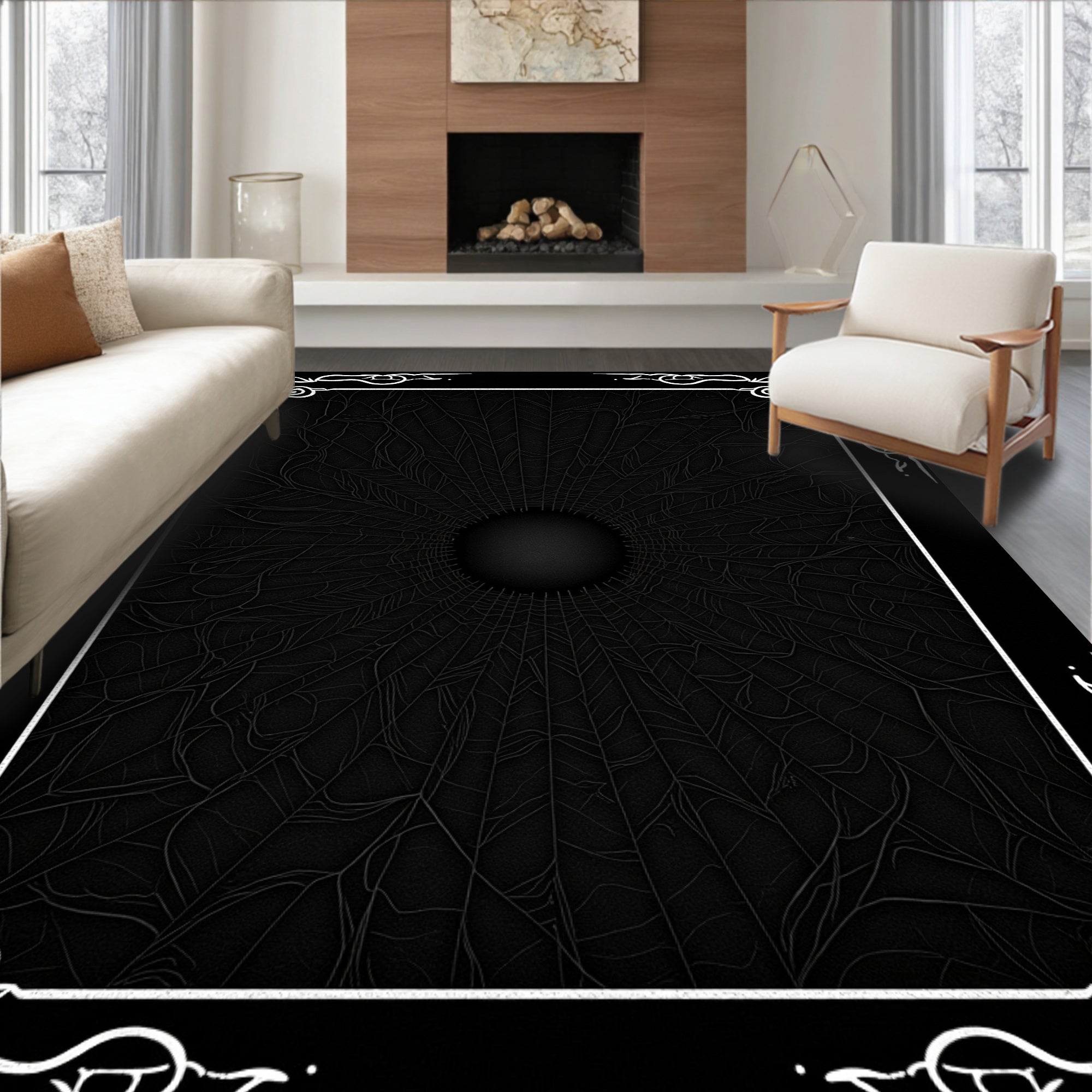 Gothic Black Spiderweb Tunnel Rug