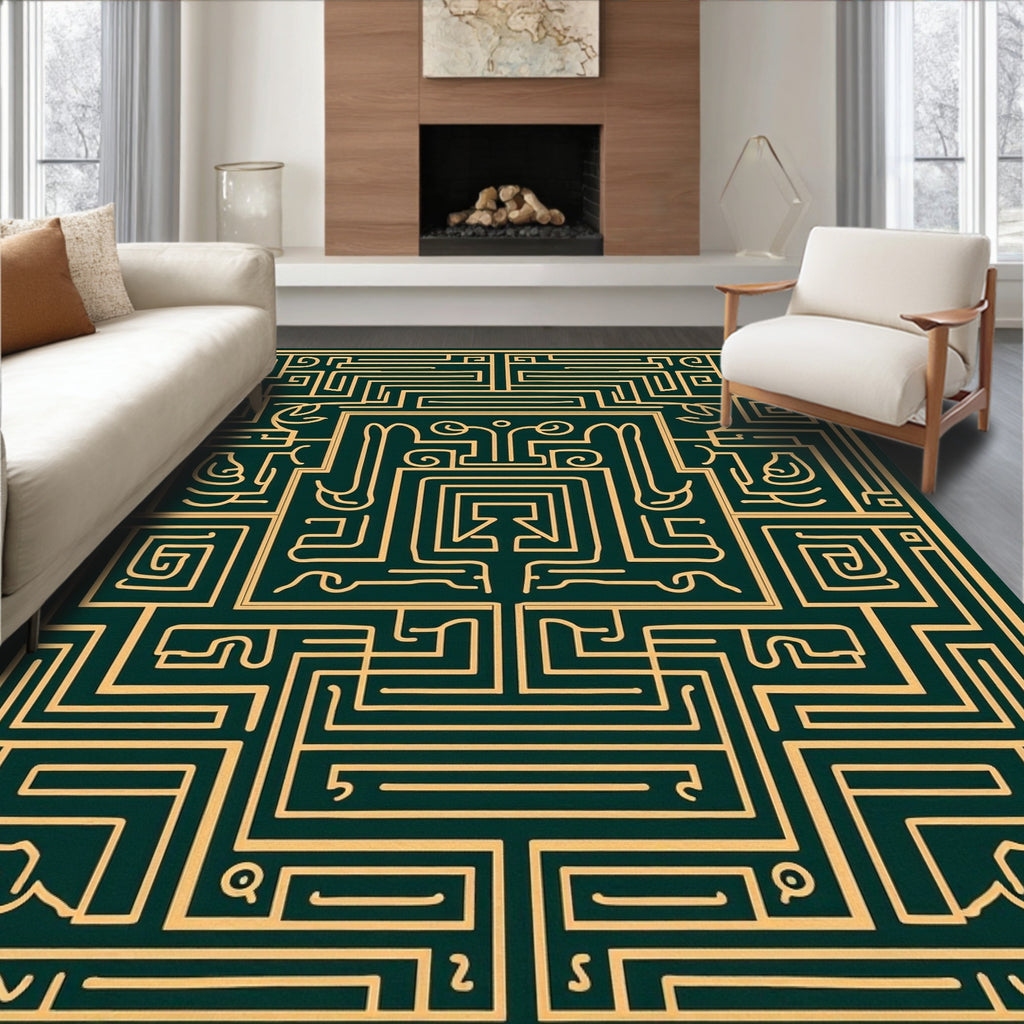 Ancient Gold Forest Labyrinth Rug