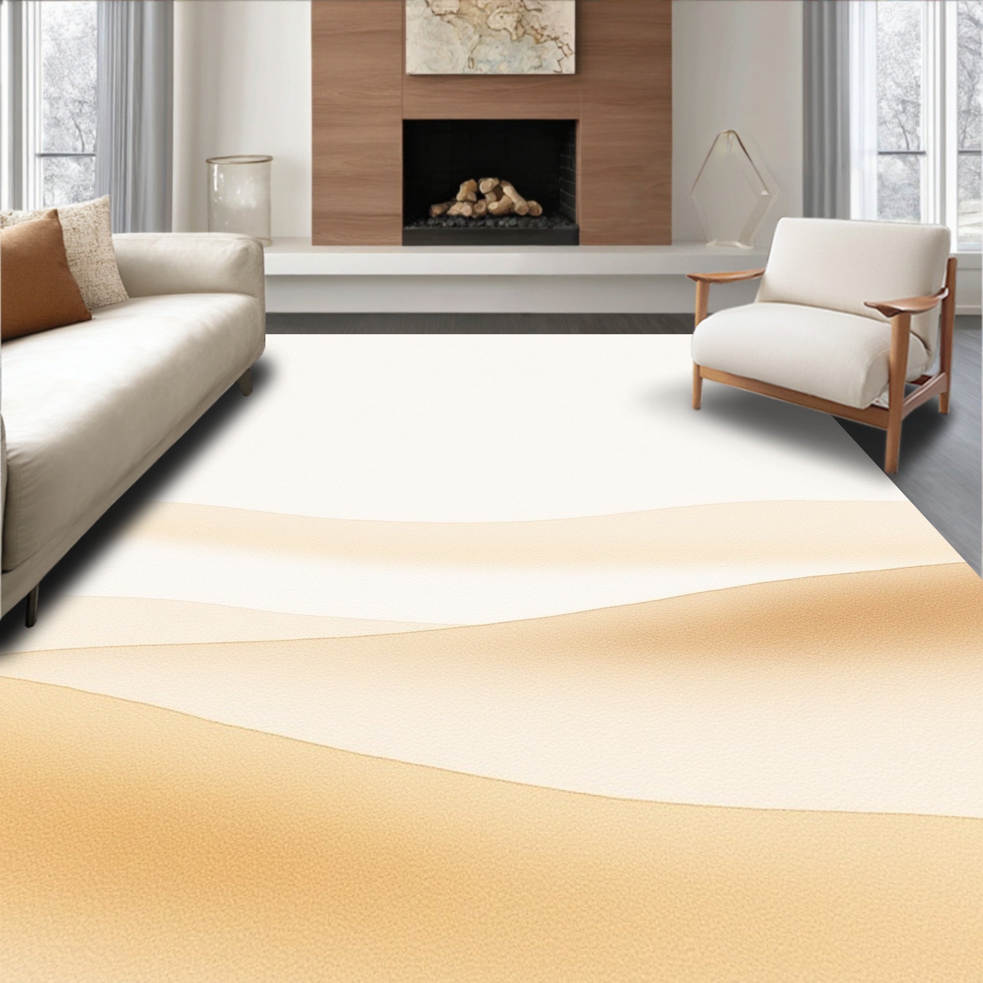 Sandy Dune Gradient Waves Rug
