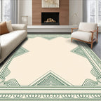 Emerald Green Geometric Corner Frame Rug