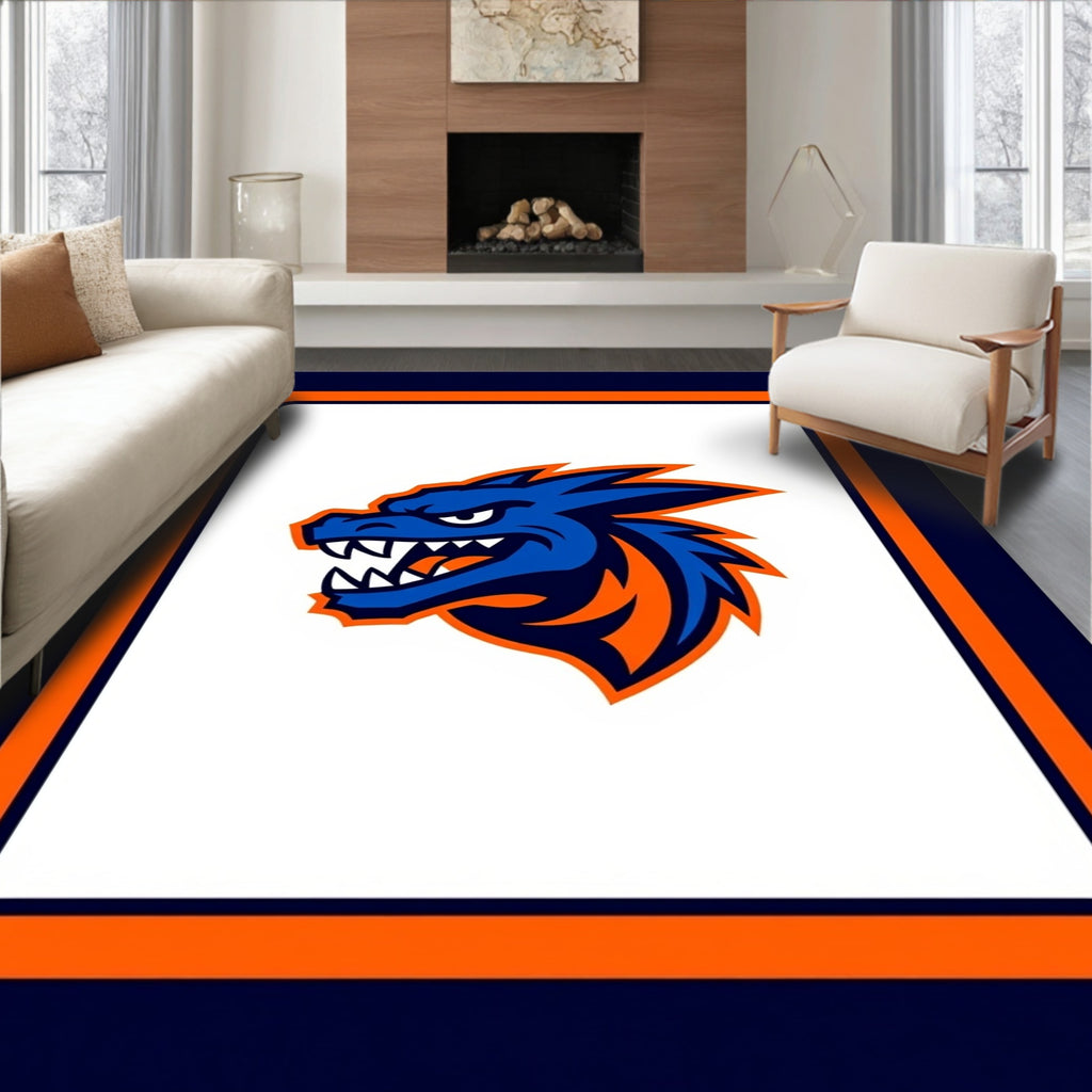 Blue Fierce Dragon Head Rug